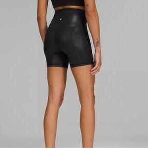Lululemon black foil 6” align shorts